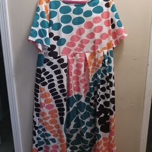 Colorful Polka Dot Midi Dress